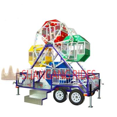 China New Attractive Appearance Outdoor Amusement Park Rides Small Rides Ferris Wheel On Mobile Kids Trailer for sale