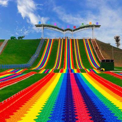 China plastic the most popular amusement equipment for sale plastic rainbow dry ski slide for sale