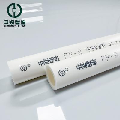 China Corrosion Resistant Zhongcai pipes PPR Home Decoration white cold and hot water supply Pipe PPR drinking water composite pipe fittings S3.2 dn25 for sale