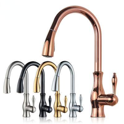 China Pull Out Spray Bronze Black Kitchen Faucet Pull Out Cold Hot Kitchen Sink Mixer Tap Bathroom Mixer Tap Crane For Kitchen 360 Rotation for sale