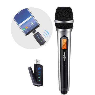 China Good Karaoke PC Microphone 20 Signal Frequency Condenser Wireless Microphone Handheld Rechargeable UHF Selectable Handheld Microphone for sale