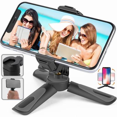 China Cell Phone Phone Tripod Stand, Portable Desktop Stand with Cold Shoe Mount for iPhone/Android Samsung, GoPro/Smartphone Camera, Light Weight for sale