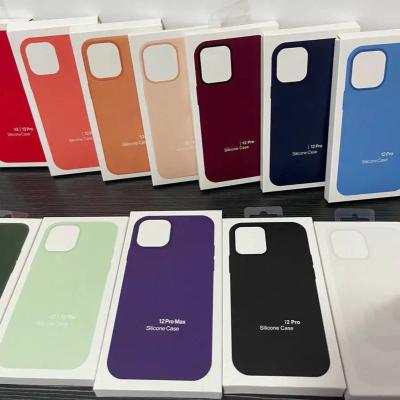 China Original Noise Shockproof Liquid Silicone Magnetic Phone Cover With iPhone 13 pro 14 pro Max Magsafes Logo Phone Case For for sale