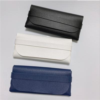 China New Trendy Fashion Soft Bag Leather Glass Frame Folding Case Leather Custom Storage for sale