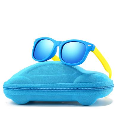 China 15 Years Experience 2021 UV Polarized Kids Glass Sunglasses With Case For Baby Boys Girls Retro Glass Eyewear for sale