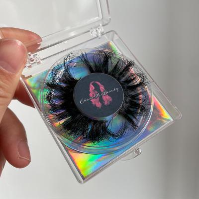 China Wholesale 3d Thick Full Strip Lashes Customized False Mink Eyelashes Packaging 25mm Mink Eyelash Fluffy Seller for sale