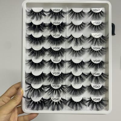 China Wholesale lashbox thick custom packaging fluffy fake 25mm 3d mink eyelashes vegan bulk mink band lashes full with cases for sale