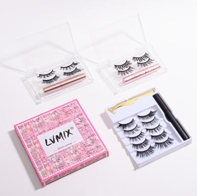 China Natural Reusable Wholesale Vegan Long Lashes False Eyelashes False Mink Eyelashes Magnetic Private Label Box for sale