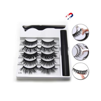 China Newest Styles Long Natural Magnetic Eyelashes Non Stick Light Magnetic Eyeliner Lashes Manufacturers Wholesale for sale