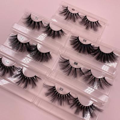 China Factory price full streak box 25mm lash 3d mink thick false tapered bottom lashes lashes private label for sale