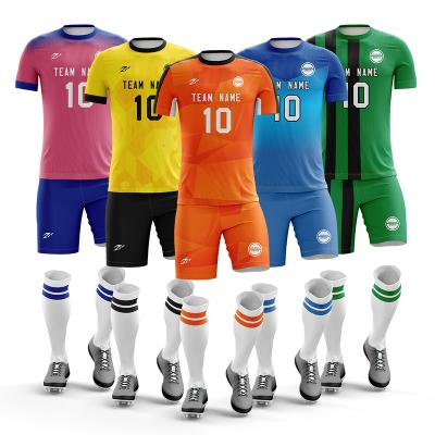 China Shirts & Tops Men Sports Wear Custom Club Soccer Football Jersey With Logo Sublimation Soccer Uniforms Sets for sale