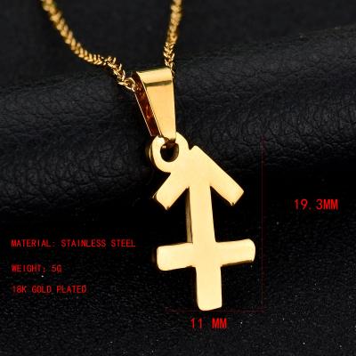 China CLASSIC hot sale fashion stainless steel Sagittarius sweater necklace creative jewelry for sale