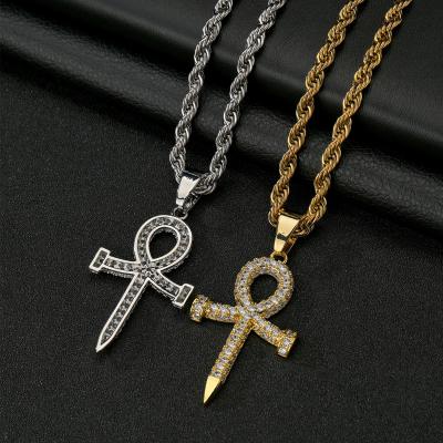 China CLASSIC Creative Unisex Zircon Stainless Steel Cross Necklace For Thick Chain Necklace Wholesale for sale