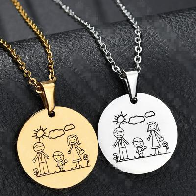 China Women's CLASSIC Hot Selling New Design Customized Personalized Long Necklace Stainless Steel Pendant Necklace for sale