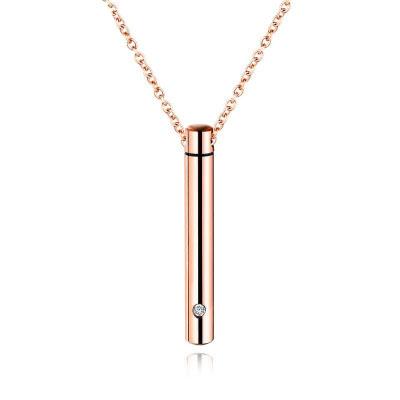 China High Quality Fashion Stainless Steel Exquisite Necklace Jewelry Urn Minimalist Pendant Memorial Perfume Box for sale