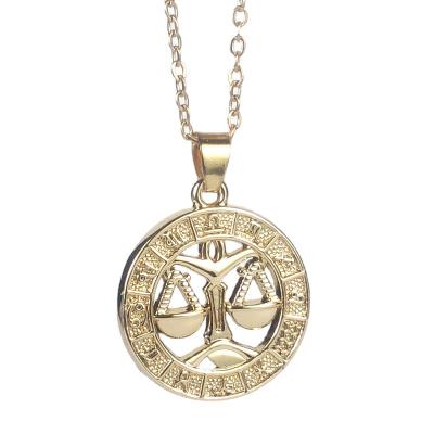 China TRENDY ready to ship Zodiac sign necklace gold plated silver plated necklace charm trendy zodiac necklace for sale