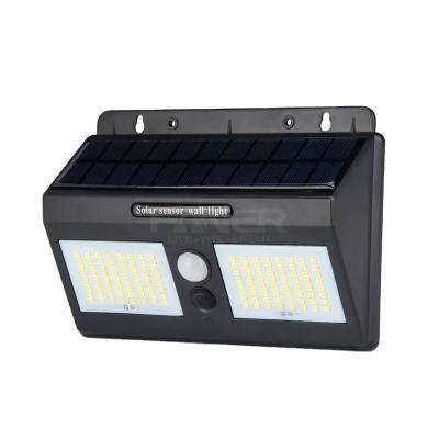 China Garden 2022 HOT Sell waterproof garden outdoor motion sensor solar led  128 led ip54 wall light with light sensor for home garden for sale