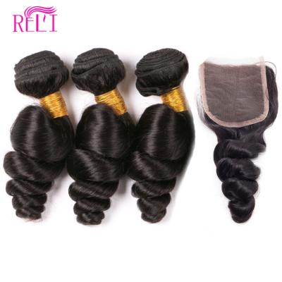 Cina Brazilian hair bundles human hair loose wave bundles with closure human hair bundles with shipping costs in vendita