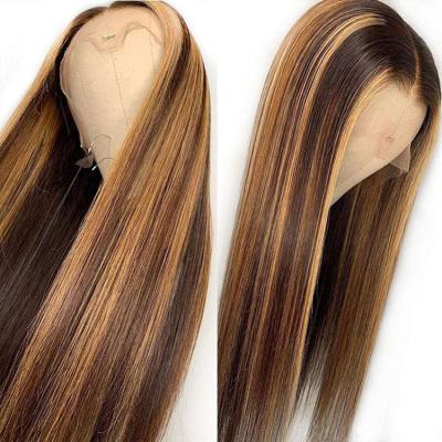 China Ombre brown hair wig lace frontal human hair wigs for black women for sale