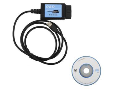 China Relação diagnóstica do varredor ELM327 OBD2 do plástico EOBD CANBUS de USB V1.4 com software V2.1 da microplaqueta de FT232RL à venda