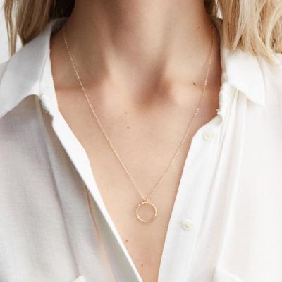 China eManco Fashion Stainless Steel Necklaces Environmental Friendly Women Men Chains Minimalist Round Circle Necklace Gold Pendant Jewelry 2021 for sale