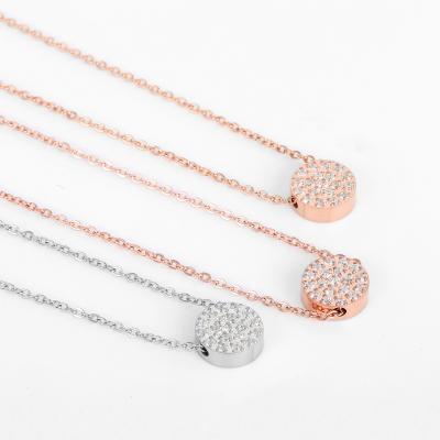 China Environmentally Friendly Minimalist Stainless Steel Necklace Women Diamond Long Necklace Jewelry Lindo Tasty Pendant Necklace for sale