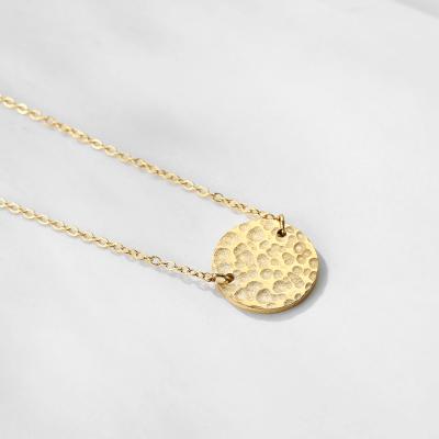 China Fashion Women Stainless Steel Environmental Friendly Gold Plated Coin Pendant Necklace Rose Gold Necklace For Women for sale