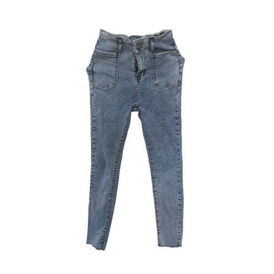 China Used Fashionable Clothing Used Mixed Design 100Kg Per Lady Denim Pants In Light Color Of Bullet Ladies Jeans Pants for sale