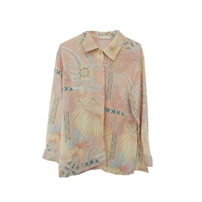 China Clothing Fashionable Summer Second Hand Blouse Silk Women Used Clothes Wholesale New York Floral Shirts Second Hand Clothes For Sale for sale