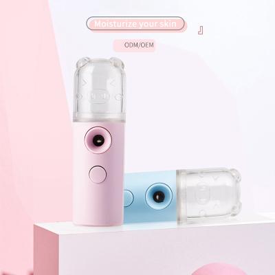 China Mini Ultrasonic Nano Ionic Facial Moisturizer Mini Ultrasonic Nano Ionic Vapor Rechargeable Nano Moisturizer Handy CE ROHS FCC Usb Nano Spray Mister for sale