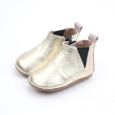 China Durable Hot Selling Genuine Leather Baby Boots Newborn Infant Baby Boy Girls Baby Boots Shoes Gold for sale