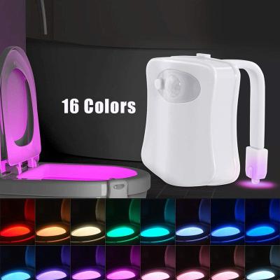 China Modern 16 Colors Toilet Night Light, Waterproof Motion Sensor LED Toilet Bowl Light for Bathroom Washroom for sale