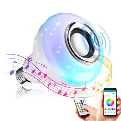 China Residential Smart APP Control RGB Music Light Bulb , 12W E26 E27 LED Bulb Wireless Speaker With Remote Control for sale