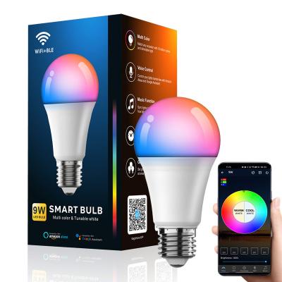 China Residential 9W E26 Smart Light Bulbs, 100-130V 800 Lumen 2.4GHz Wifi Dimmable LED Bulb Works With Alexa Google Home for sale