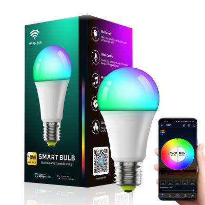 China Residential Smart 10W Light Bulbs, 190-240V 800 Lumens RGBCW E27 B22 2.4Ghz WiFi Light Bulbs Compatible with Alexa and Google Home for sale