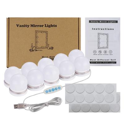 China Modern LED Mirror Lights, USB Powered Hollywood Light Bathroom Vanity Mirror Lights Kit With Dimmable Light Bulbs for sale