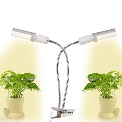 China Seed Seeding Double Head 45W Gooseneck Light Plant LED Grow Light With Replaceable Bulbs for sale