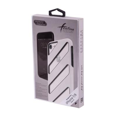 China Custom Recycled Materials Cell Phone Case Packaging Cassette With Hook Design Box Packaging for sale