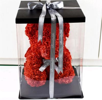 China Recycled Materials Customized Clear Plastic Flower Gift Packaging Box for sale