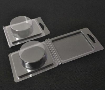 China Blister For Clamshell Cosmetic Custom Clam Shell Transparent PVC PET Hinged Blister Packing Shell for sale