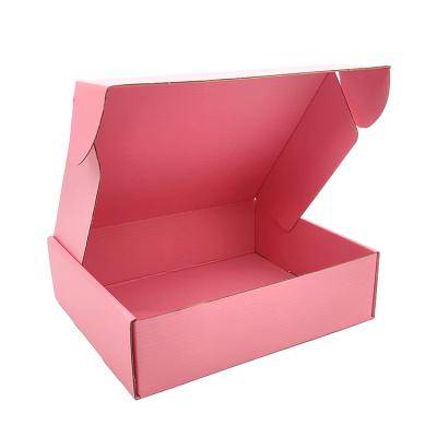 China OEM Recyclable Ecommerce Pink Mailer Packaging Paper Box, Ready To Ship Boxes, Custom Small Box for sale