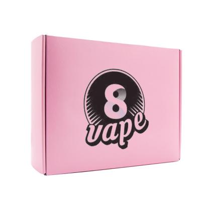 China Custom Recyclable Cardboard Recycled Logo Apparel Mailer Boxes Custom Shipping Pink Packaging Paper Box for sale