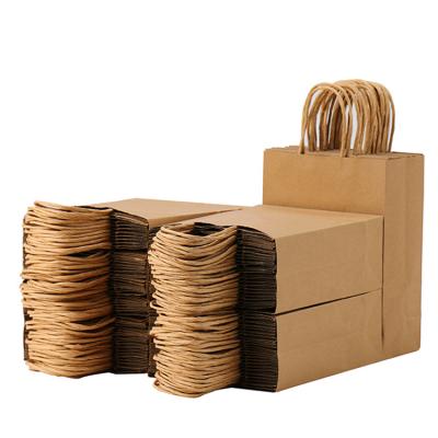 China OEM Recyclable Small Cardboard Craft Wine Bag Kraft Paper, Paper Bag With Handle, Food Package Bag for sale