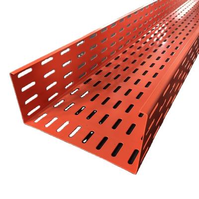 China Cable Tray RAL # 5002 Steel Color Orange Slotted With Cover for sale