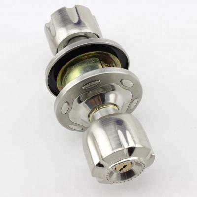 China Heavy Zinc Core Sliver Cylindrical Entry Button Lock Brass Core Key for sale