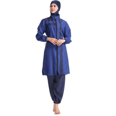 China Anti-UV Women Plus Size Full Zipper Women's Muslim Swimwear Ladies Long Sleeve Islamic Swimwear for sale