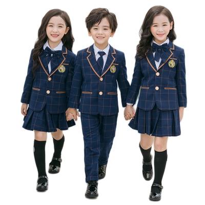 China Children Suits School Uniforms Patterns School Uniforms Blue Plaid School Uniform Color Japanese School Student Uniforms Sports Uniform For School Suit for sale