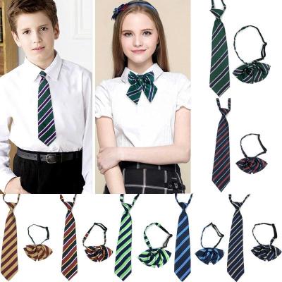 China 2 set new design small style MOQ England school kids tie boy girl bow tie silk ties CX-BT001 for sale