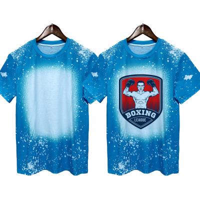 China Custom Logo 1pcs Anti Shrink High Quality Fake Bleach Cheap T-shirt Bleach Sublimation T-shirt Polyester Bleached Sublimation T-shirts Blanks for sale