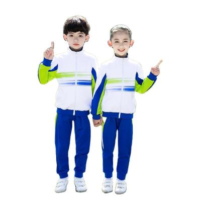 China Two Pieces School Uniform 1set Set Custom Logo Long Sleeve Top+Long Pants OEM School Uniform Designs Primary Girls School Uniform Boys And Kids Tracksuit Sets for sale